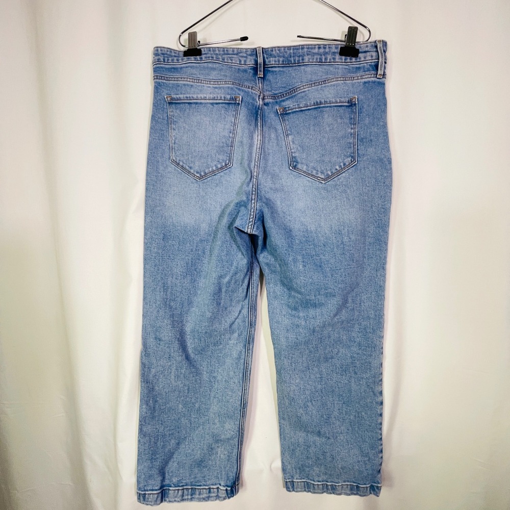Old Navy Wide-Leg Jeans Women's 16 Extra High-Waisted Ankle Short Light Blue - Picture 2 of 9